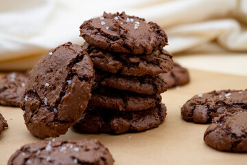 Schoko Brownie Cookies, gebackene Kekse
