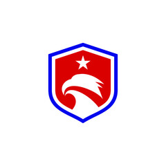 eagle shield logo design vector sign