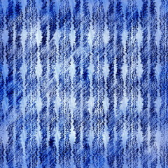  Indigo blue mottled grunge wash linen print pattern. Modern nantucket distressed fabric textile effect background in nautical maritime style. Masculine tie dye worn home deco fashion batik design