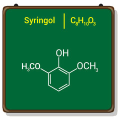 chemical structure of syringol (C8H10O3)