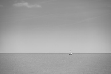 Little lonely boat in the sea 