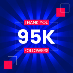 Thank you 95K Followers Vector Design Template