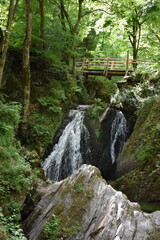 Enderttal Waserfall mit Brücke darüber, beide Wasserfälle