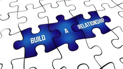 Build a Relationship Puzzle CRM Connections Network Business Sales 3d Animation