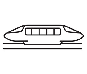 Obraz na płótnie Canvas Monorail train line icon.Isolated on white background. Outline vector illustration.
