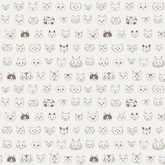 Cat and dog face vector seamless pattern