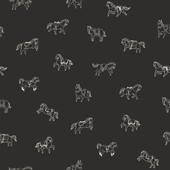 Horse animal vector seamlss pattern