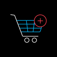 Shopping cart icon with plus sign
