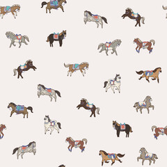 Horse animal vector seamlss pattern