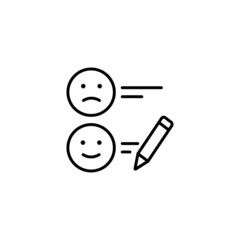 Tick placed in excellent check box with pencil eps 10