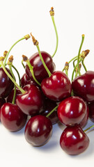 
sweet cherry on a white background close-up