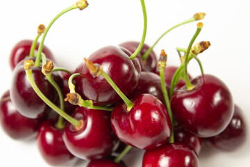 
sweet cherry on a white background close-up
