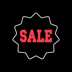 Sale tag icon isolated on black. E-commerce sign
