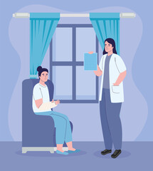 Fototapeta premium female doctor and patient
