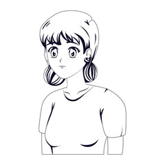 anime girl drawn