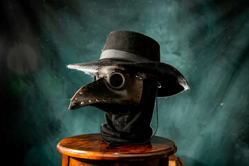 steempunk plague doctor costume for halloween with leather