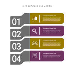 Four steps timeline infographic element template