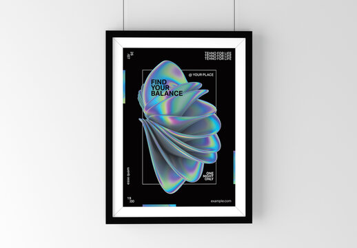 Holographic and Iridescent Event Poster Layout