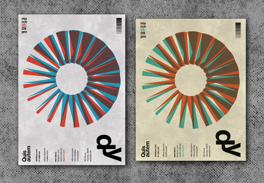 Retro Poster Layout with Abstract Circles
