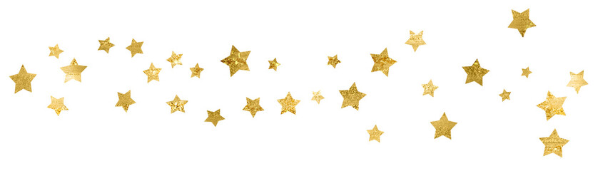 Golden glitter stars brush stroke backdrop. Stock illustrtaion.