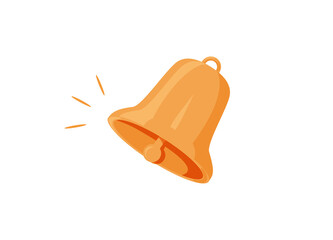 Notification bell icon. Notification call alert icon and alarm icon. The golden bell trembles to warn of an upcoming - 508712890