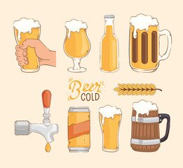 ten beer cold icons