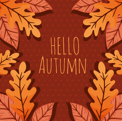 hello autumn lettering card
