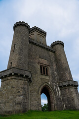 Fototapeta na wymiar a magnificent Welsh Neo-Gothic folly stone tower built early 19th century
