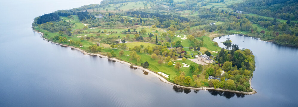 Loch Lomond Golf Course Aerial View Scotland 