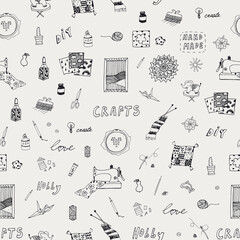 Hobby crafts vector seamless pattern