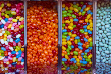 colorful candies in a box, Albert dock, England, UK