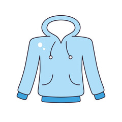 Blue hoodie sweatshirt isolated cartoon vector