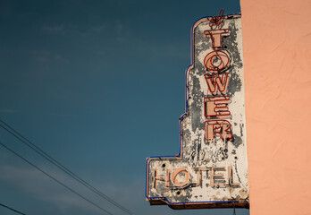 Retro Vintage Hotel Sign Eroded - 508716806