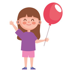 girl playing with balloon helium
