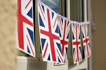 Fototapeta na wymiar banner of union jacks, flag of the United Kingdom