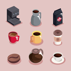 nine coffee drink icons