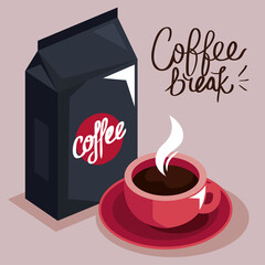 coffee break lettering card
