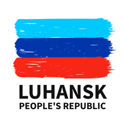 Flag of Luhansk People's Republic isolated on white. Unrecognized state in Eastern Europe. Vector template