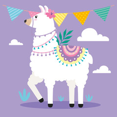 llama and garlands