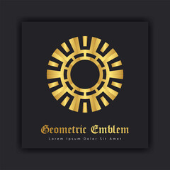 Luxury gold ornament emblem design stylish line art decorative logo. Hotel Label Template