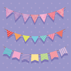 Obraz premium three garlands party hanging