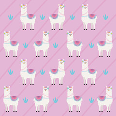 llamas perubian animals pattern