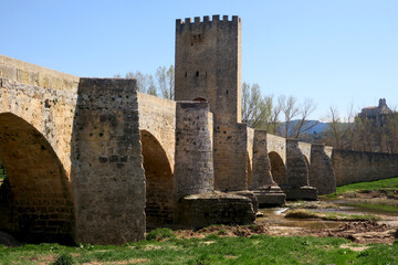 Fototapeta na wymiar Fortified bridge in Frías, Burgos, Spain