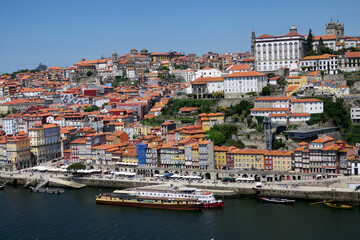 Fototapeta na wymiar View of Porto (Portugal) from the River Douro