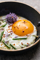 Crispy Sunny Side Up Egg with Chive Blossom