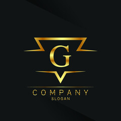 G letter logo Gold 3D