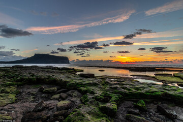 sunrise of Gwangchigi beach, Jeju island, Korea