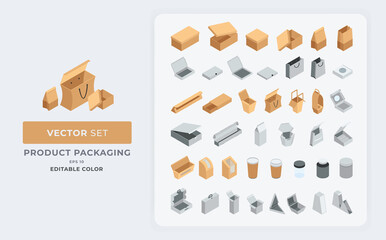 eco product packaging vector set illustration. Eco-friendly packaging. color editable eps 10.
