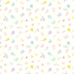 illustration Beautiful butterfly and flower botanical leaf seamless pattern for love wedding valentines day or arrangement invitation design greeting card