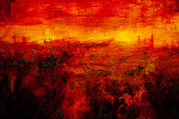 oil painting on canvas abstract red